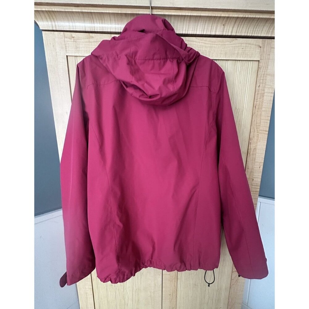 L. L. Bean Women’s Sz L Durable Water-Resistant Full Zip Hooded Burgundy Jacket - Picture 8 of 9